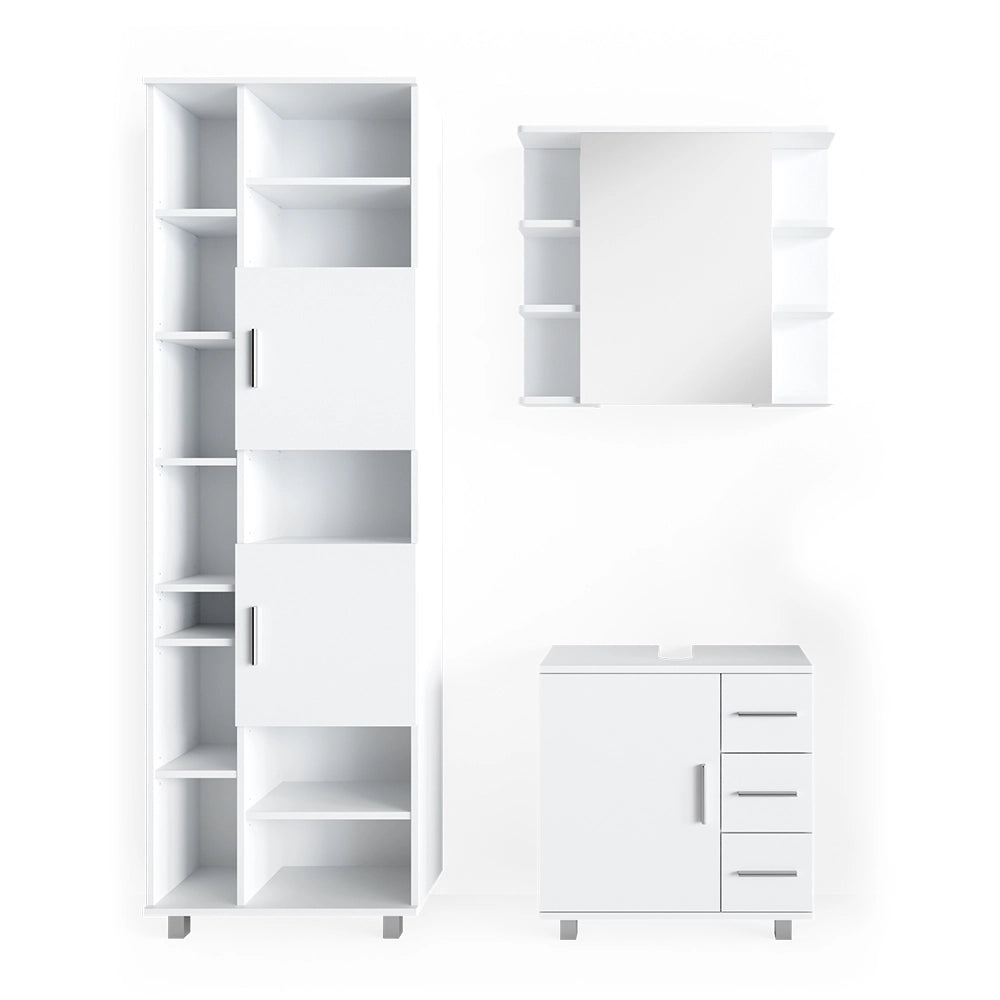 Vicco Set mobili bagno Bianco 3 pezzi, con base 60 cm