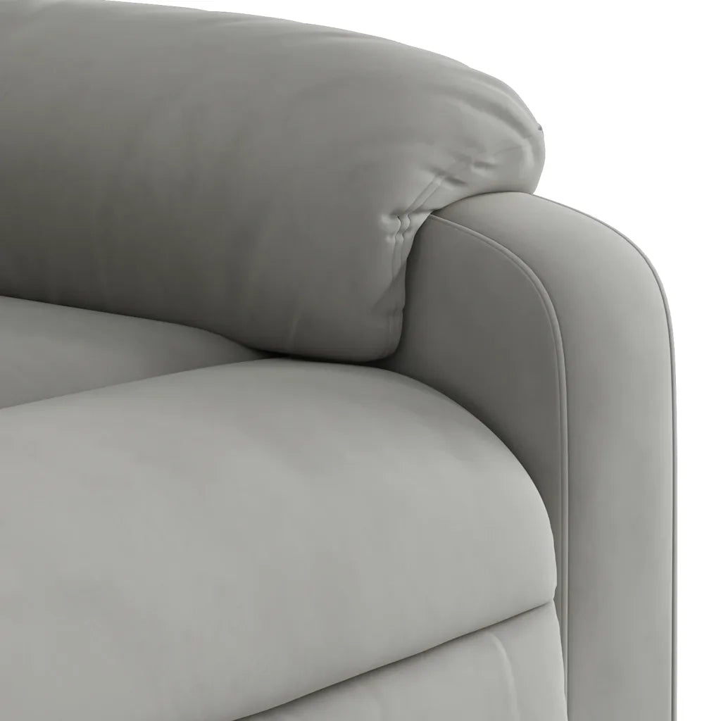 Poltrona | Sedia Relax Reclinabile Massaggio Grigio Chiaro Tessuto Microfibra