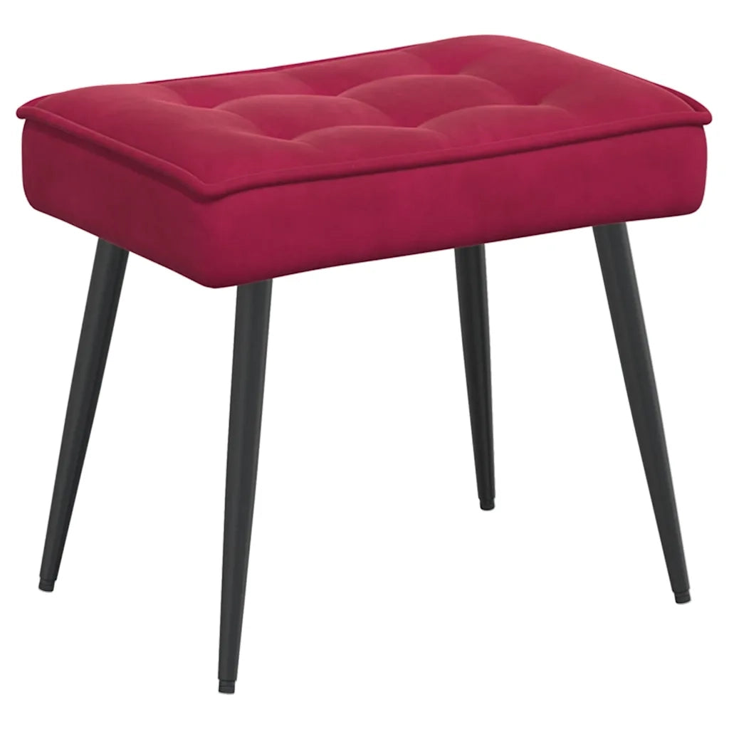 Poltrona Relax con Poggiapiedi Rosso Vino in Velluto 4012331