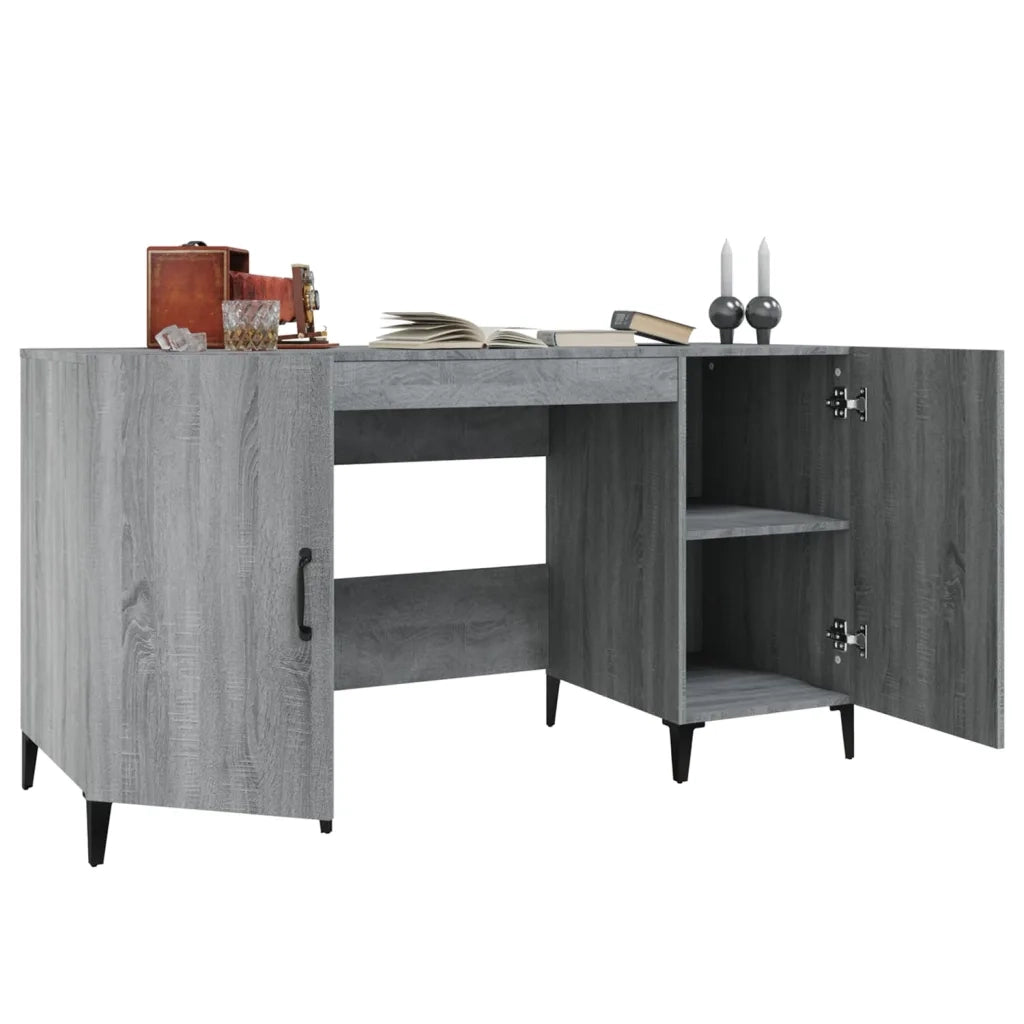 Scrivania Grigio Sonoma 140x50x75 cm in Legno Multistrato 817553
