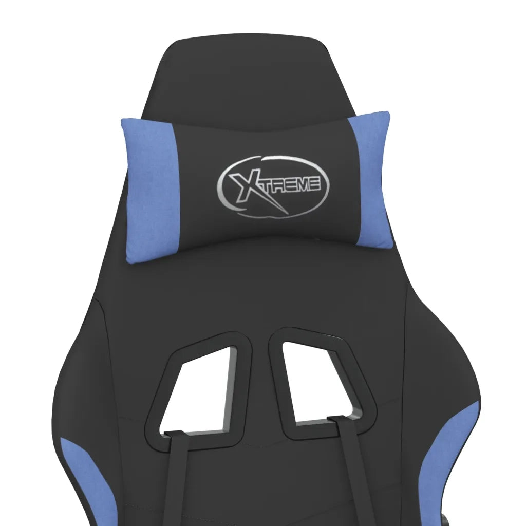 Sedia da Gaming Nero e Blu in Tessuto 345476