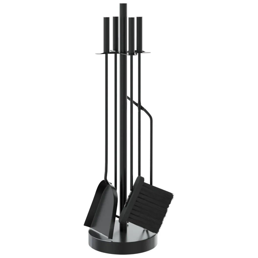 Set di attrezzi per camino 5 pezzi 18x66 cm in acciaio 156376