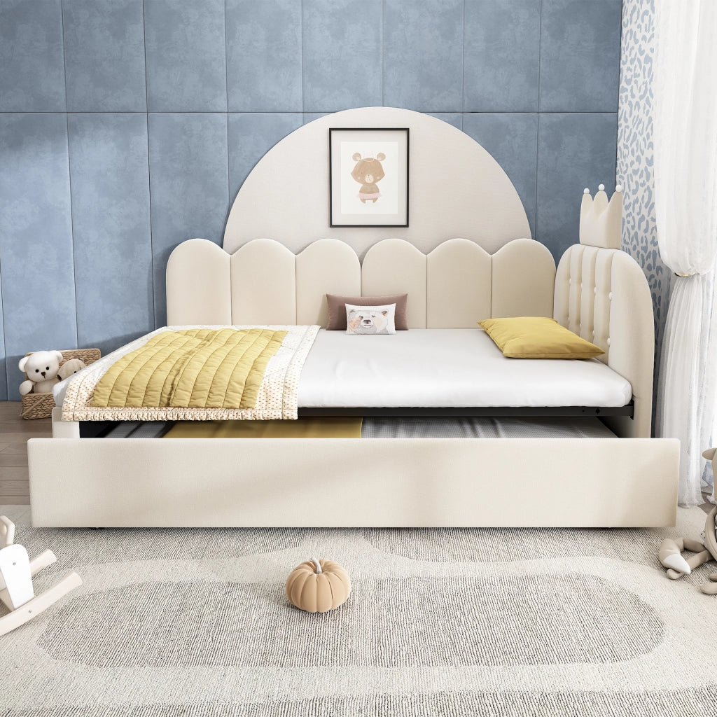 LETTO Divano con letto estraibile 90x200 cm velluto beige