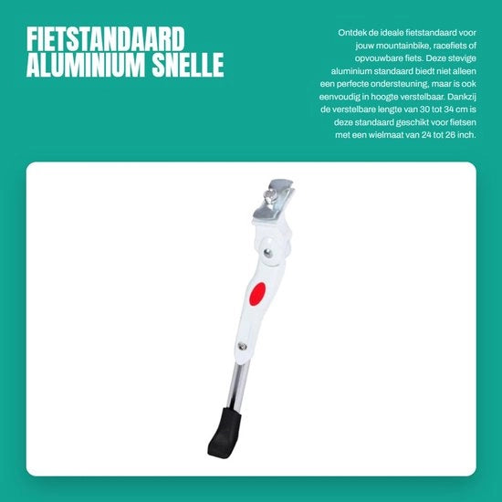 Sostegno per Bicicletta in Alluminio - Flessibile - Adatto per 24-26 pollici - Mountain Bike/Racing Bike/Bicicletta Pieghevole - Facile da Montare - Robusto e Rapido da Utilizzare - Appoggio Pedale
