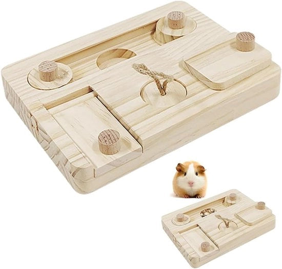 Giocattolo in Legno 6 in 1 per Cavi e Piccoli Animali - Sicuro e Interattivo