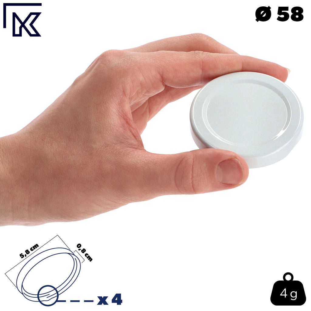 Tappi per barattoli KADAX, coperchi per barattoli, coperchi, Fi58, 50 pezzi, 4-Lock