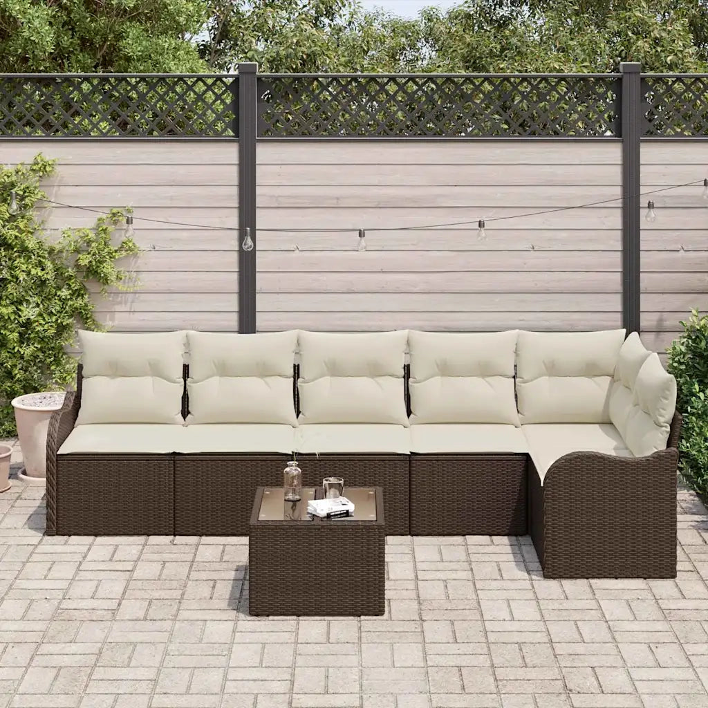 Set Divano da Giardino 7 pcs Grigio polyrattan 3354397