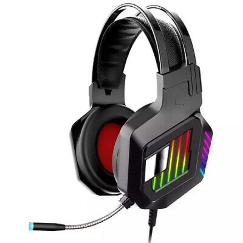 Trade Shop - Cuffie Gaming Da Gioco Stereo Bass Con Microfono Luci A Led Rgb Per Ps4 Pc Qe8 -