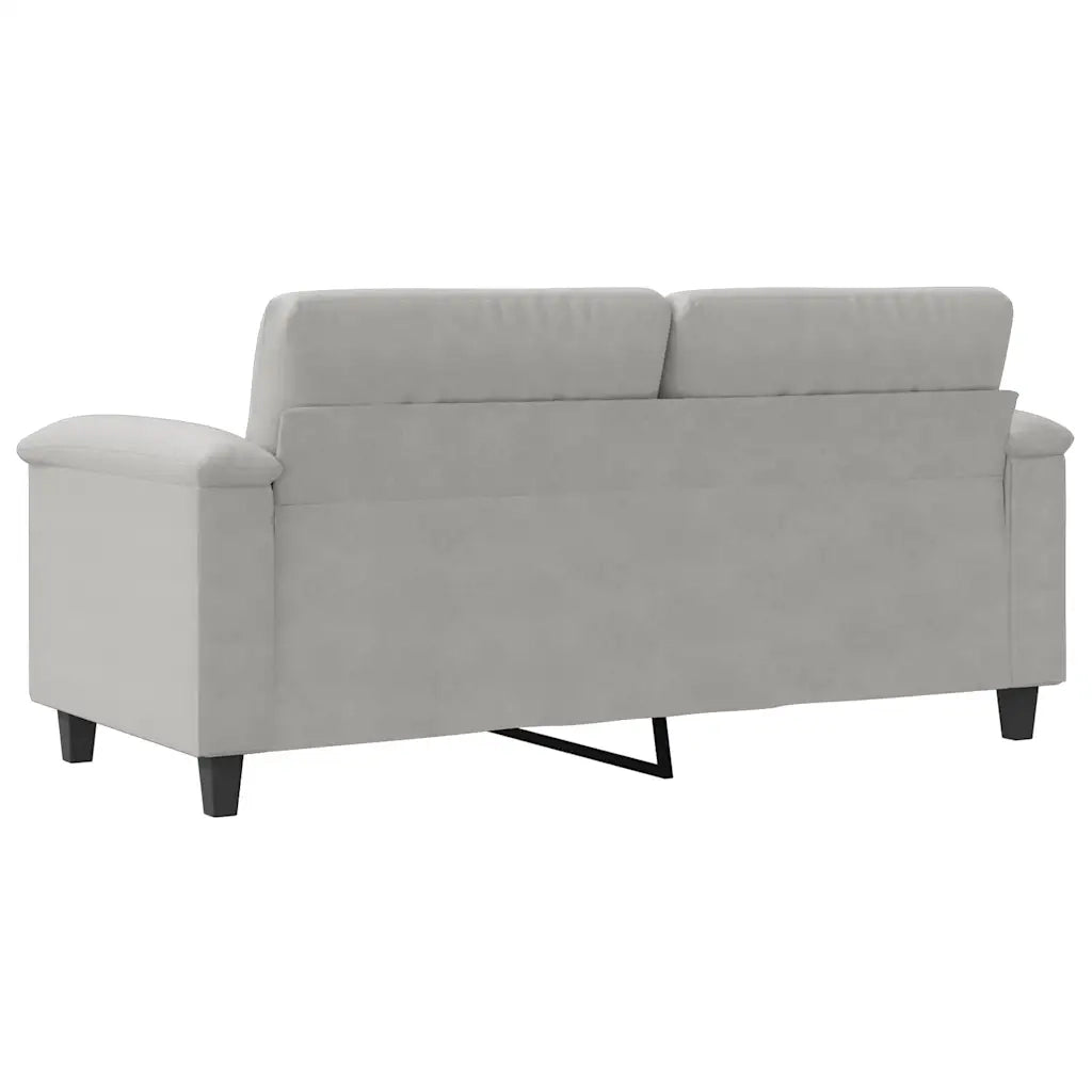 Divano a 2 Posti-Sofa 2 Posti Grigio Chiaro 140 cm in Tessuto Microfibra