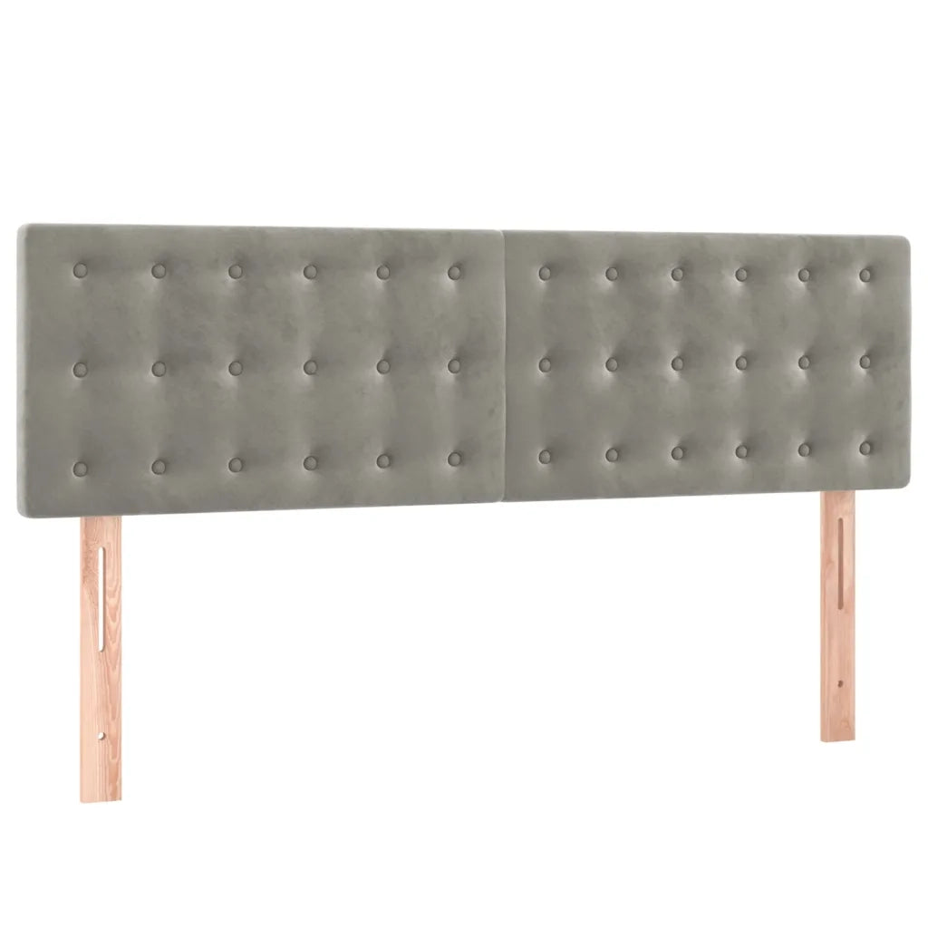 Letto a Molle con Materasso e LED Grigio Chiaro 140x200 cm Velluto
