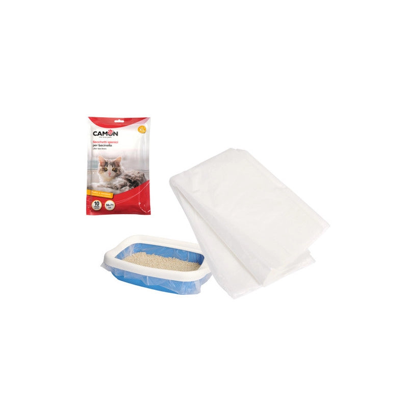 Sacchetti igienici Camon per lettiera gatti XL 10 pezzi – Pratici e resistenti, 56x71 cm