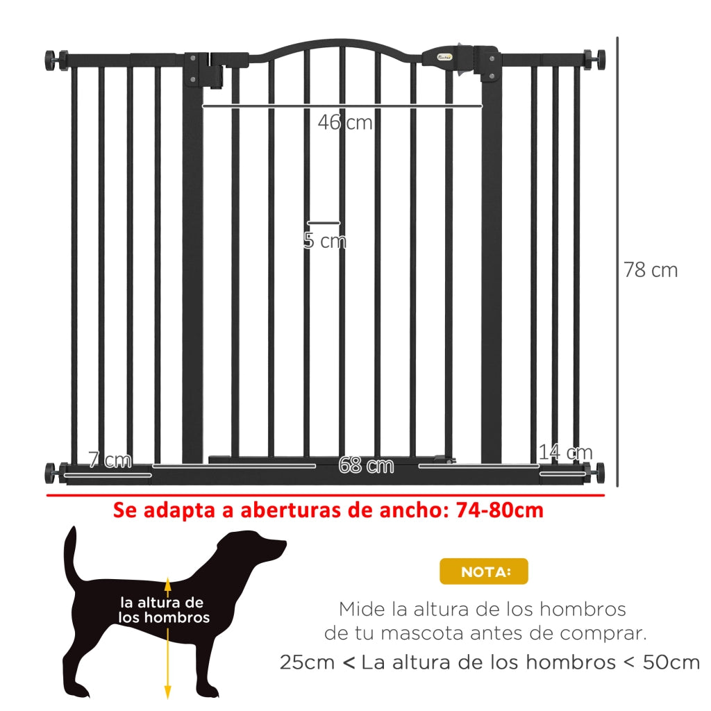 Barriera di Sicurezza per Cani Aggiustabile ¨C zephmum ¨C Nero 74-100 cm
