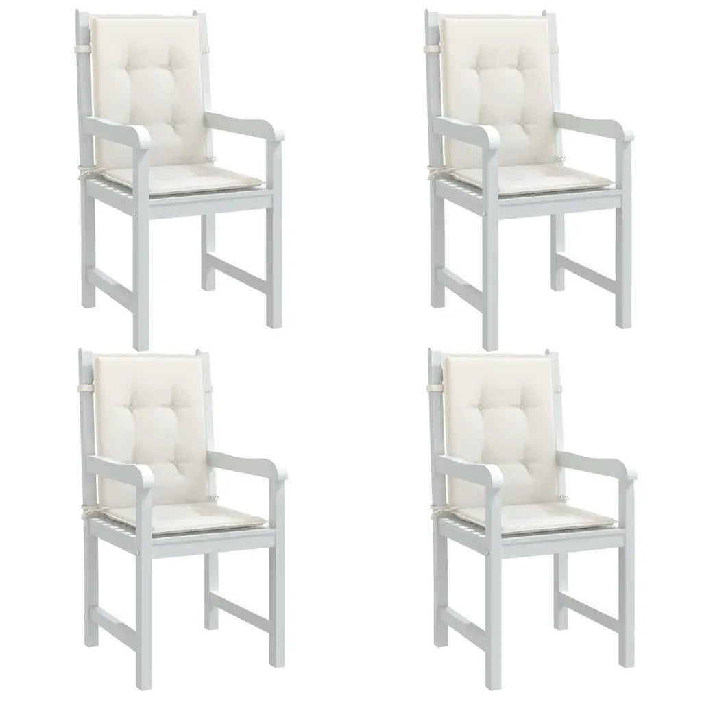 Cuscini Sedia Schiena Bassa 4 pz | Cuscini per sedie Crema M¨¦lange 100x50x4 Tessuto