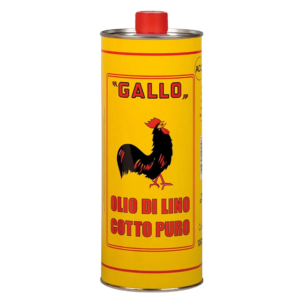 12pz olio di lino cotto puro lt 1 gallo cod:ferx.902376nlm