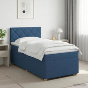 Letto box spring con materasso Blu 100 x 200 cm Tessuto 3450901