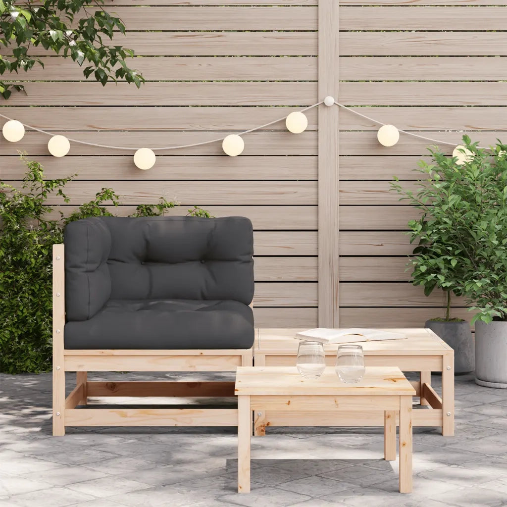 Divano Angolare da Giardino con Cuscini e Poggiapiedi 838109