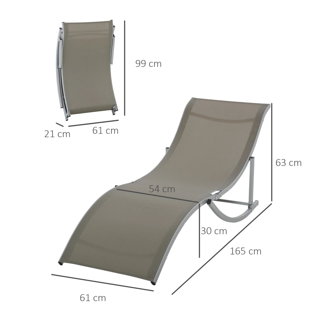 Lettino Prendisole Pieghevole ¨C Xylo ¨C Alluminio e Textilene, 61x165x63cm, Set 2 Pezzi