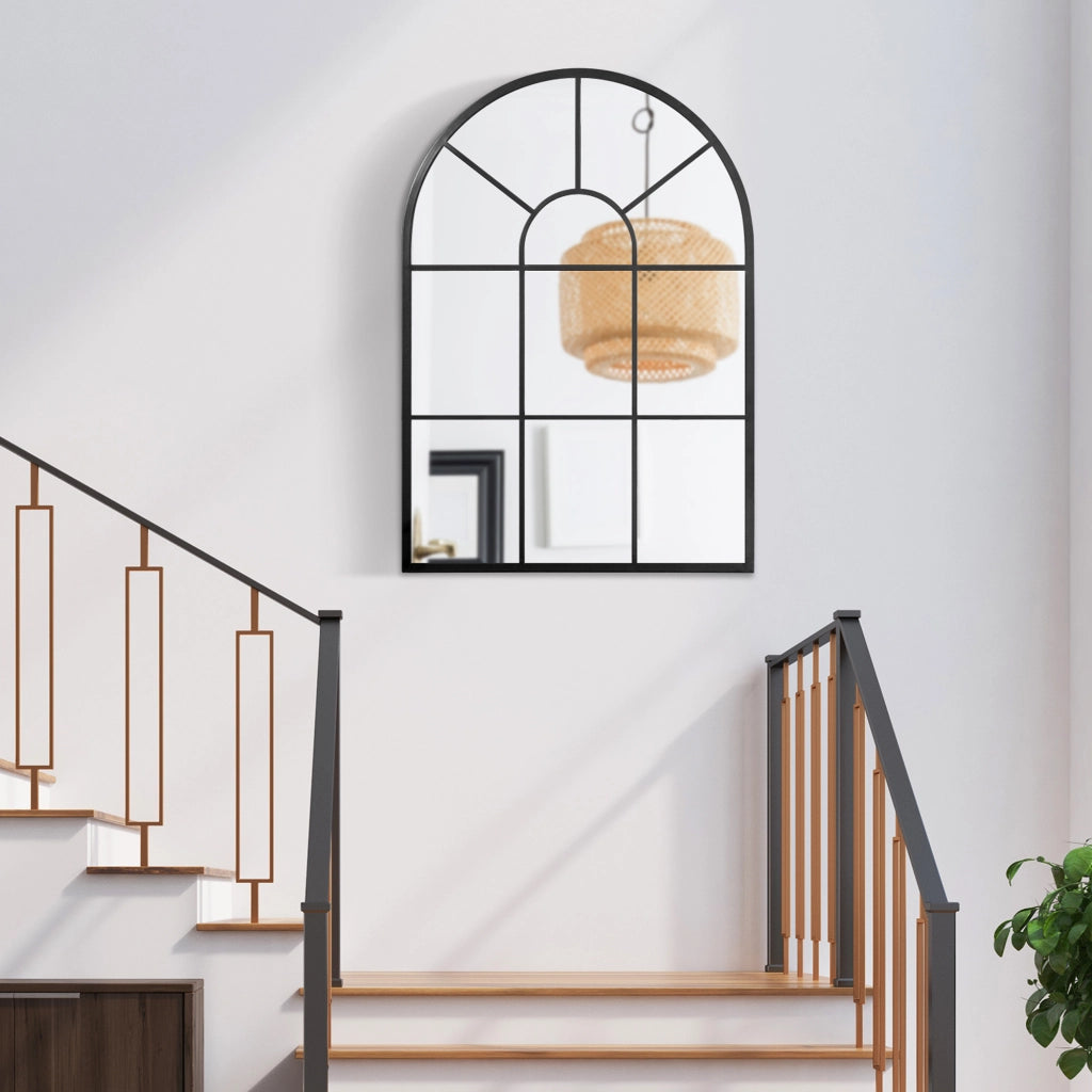 Specchio da parete ad arco ¨C Minimal ¨C Nero 91x60 cm