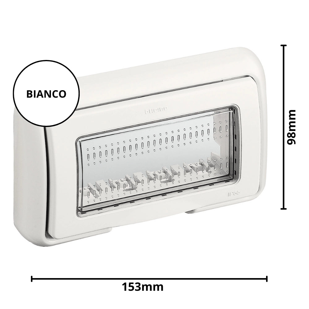 Coperchio ip55 bticino 25604b per scatola incassata 4 moduli