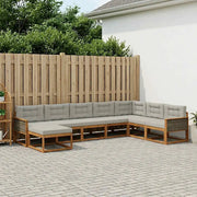 Set di divani da esterno 8 pcs Naturale e Grigio Chiaro 3382799