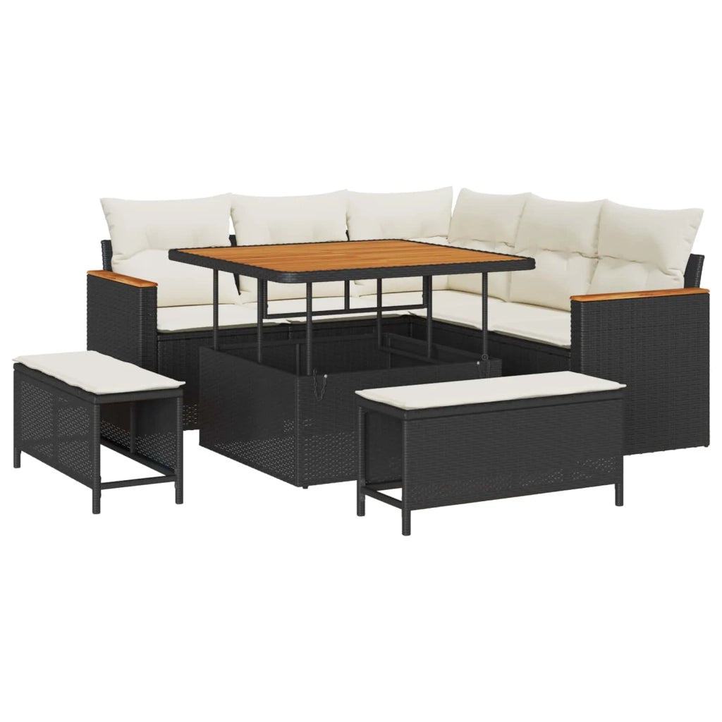 Set Divano da Giardino 8 pcs Nero polyrattan 3362905