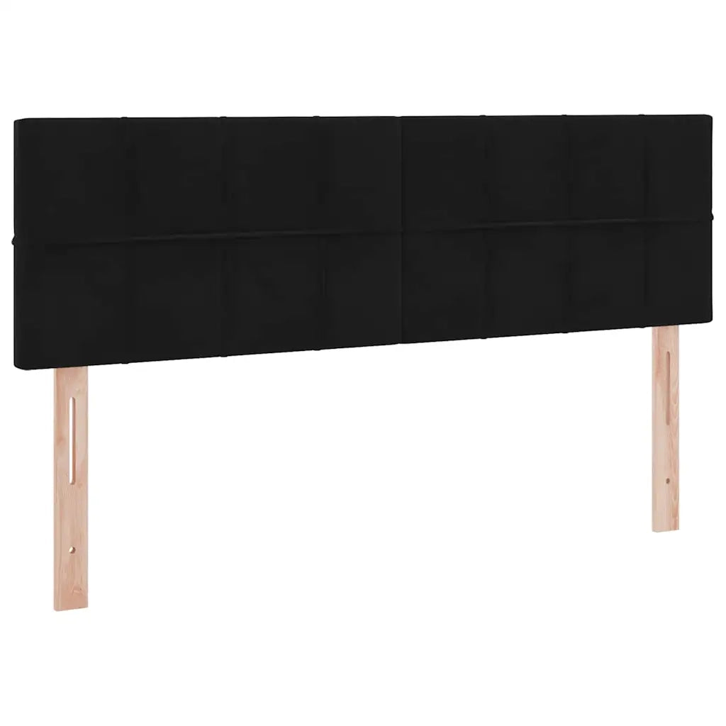 Letto con contenitore e LED con led Nero 140 x 190 cm Velluto 3371393
