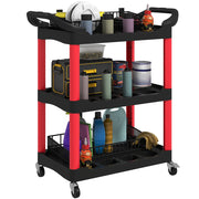 Carrello portautensili 3 ripiani ¨C Xylo ¨C rosso plastica con ruote