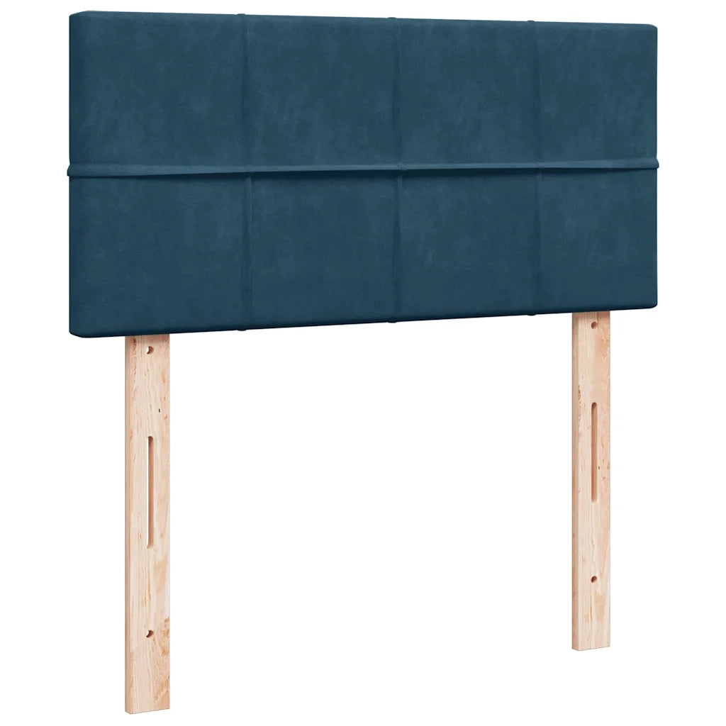 Giroletto a Molle con Materasso Blu 90x190 cm in Velluto