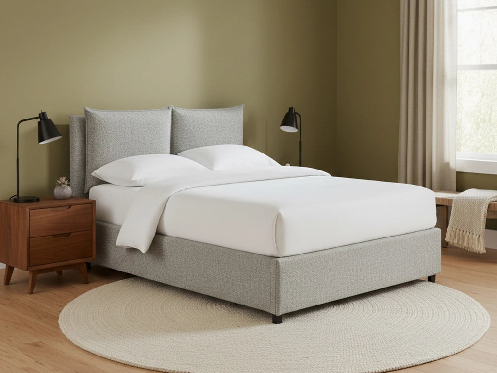 Newton, Letto Piazza e Mezza Sfoderabile Made in Italy, Grigio Chiaro