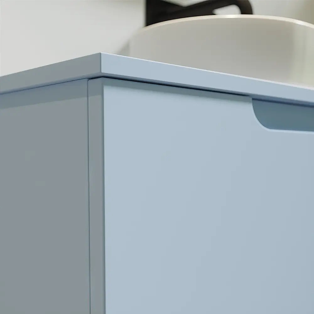 Mobile bagno sospeso 100 cm un cassetto color carta da zucchero con top  | Moor