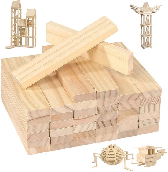 Blocchi di legno per lavori di DIY 70 pezzi - Blocchi di legno in legno naturale 110 x 22 x 8 mm - Blocchi di legno naturali - Progetti di DIY - Ispirazione creativa - Legno naturale di alta qualità