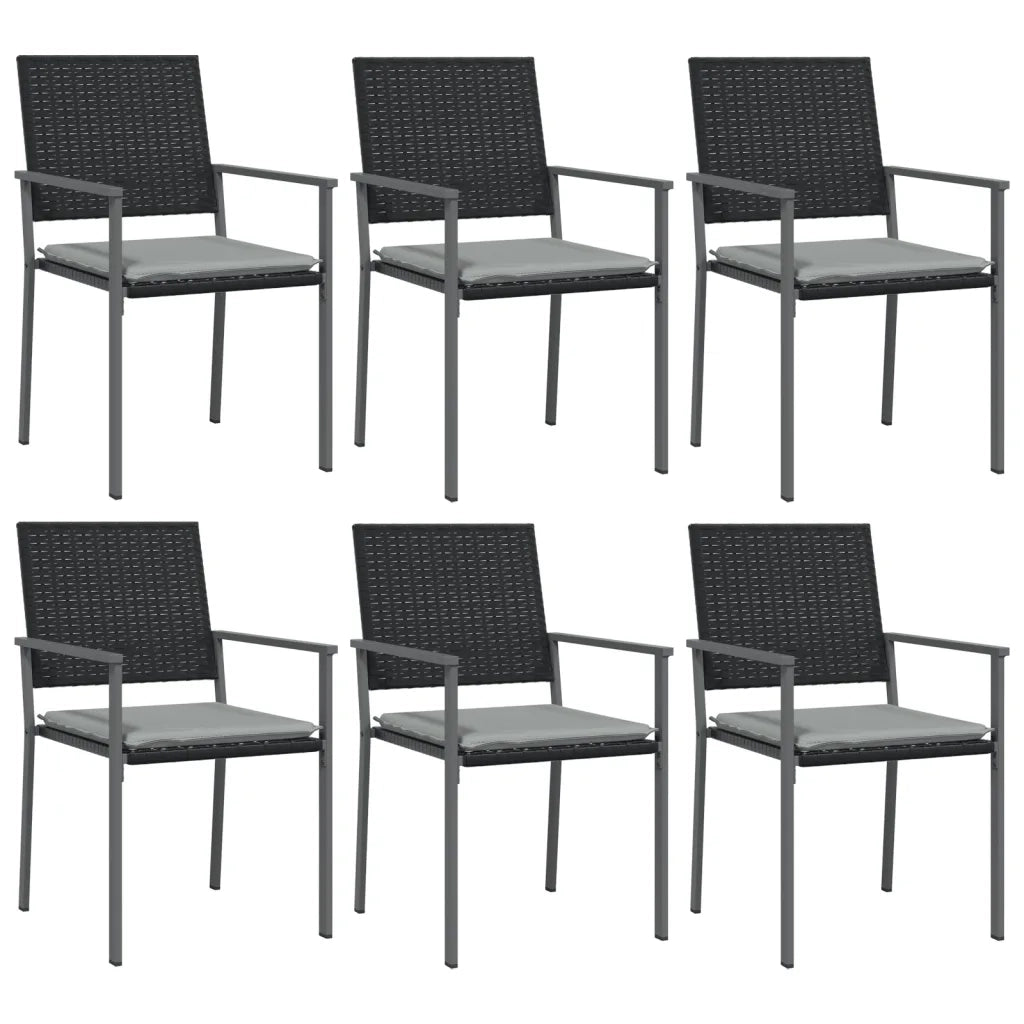 Set Pranzo da Giardino 7 pz con Cuscini in Polyrattan e Acciaio 3187006