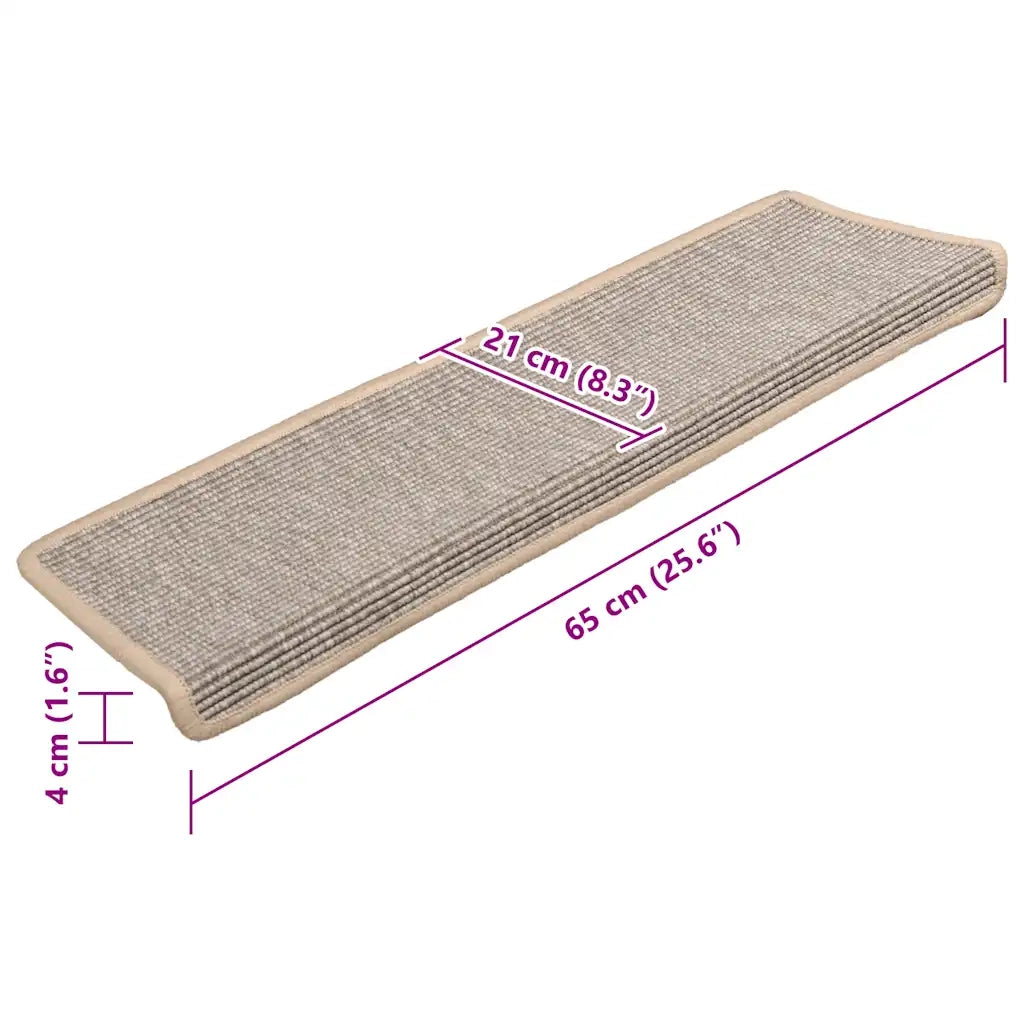 Tappetini per scale 15 pz 65x21x4 cm argento bordo rettangolare 326907