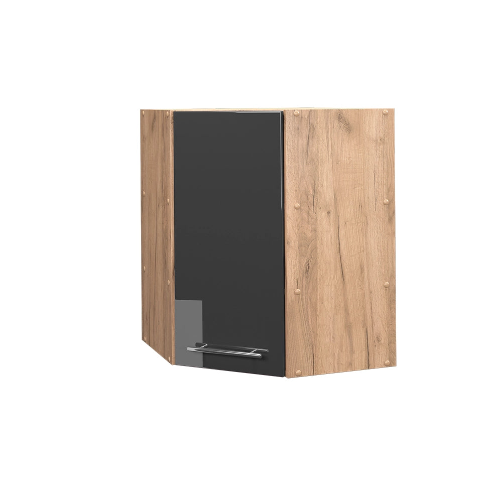 Mobile angolare da cucina Fame-Line Antracite lucido/Rovere dorato 57 cm Vicco
