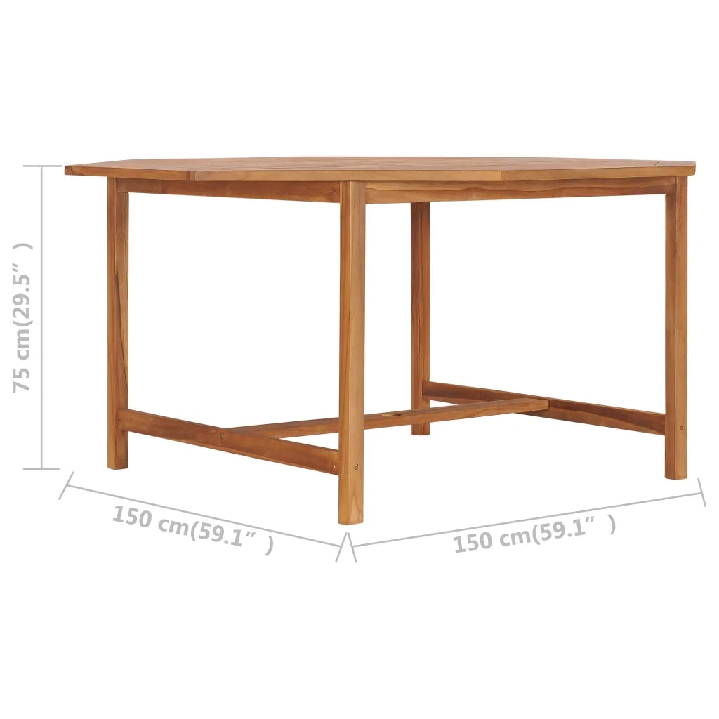 Tavolo da Giardino 150x150x75 cm in Legno Massello di Teak 49009