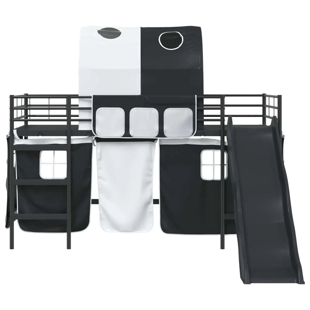 Struttura del letto loft per bambini-Giroletto per bambini Nero 107 x 200 cm Metallo 218459