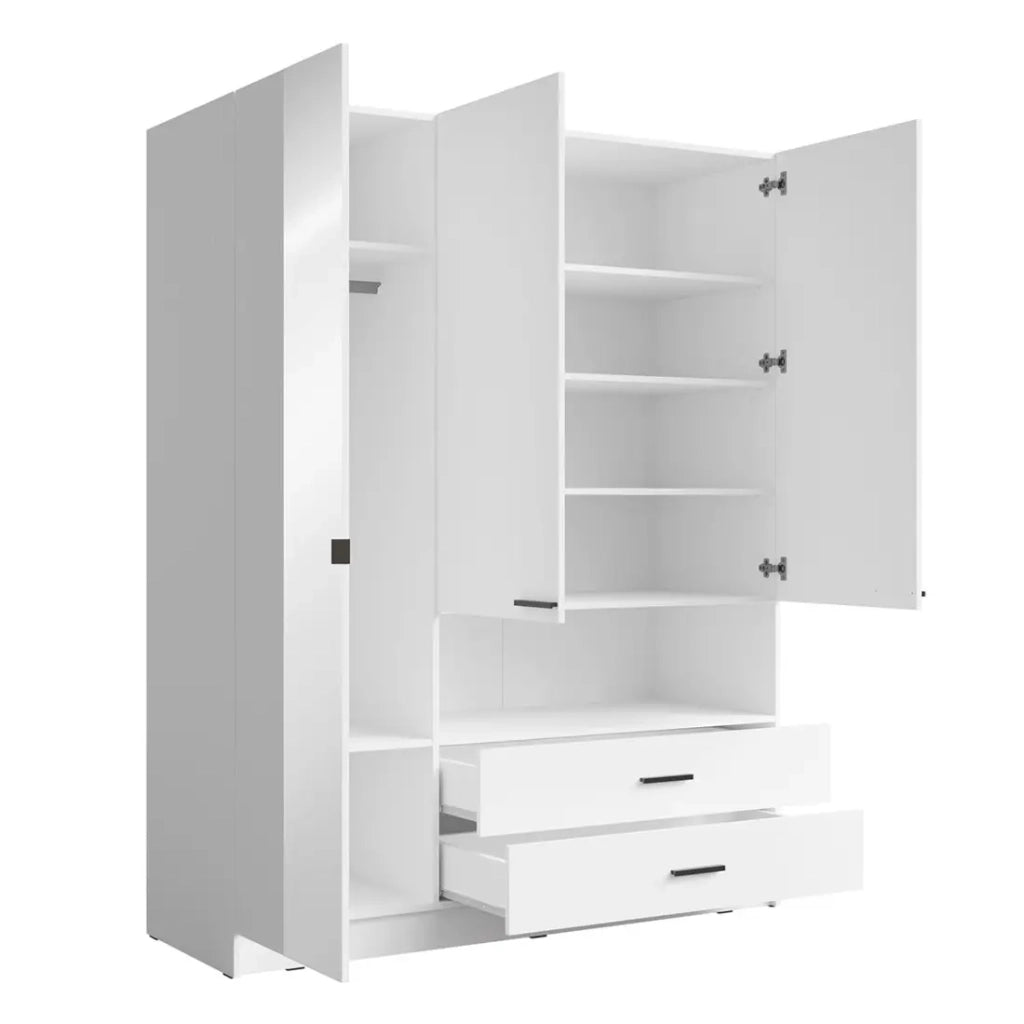 Armadio 3 ante MEIJE – 158,3 x 200 x 54,6 cm – Colore bianco