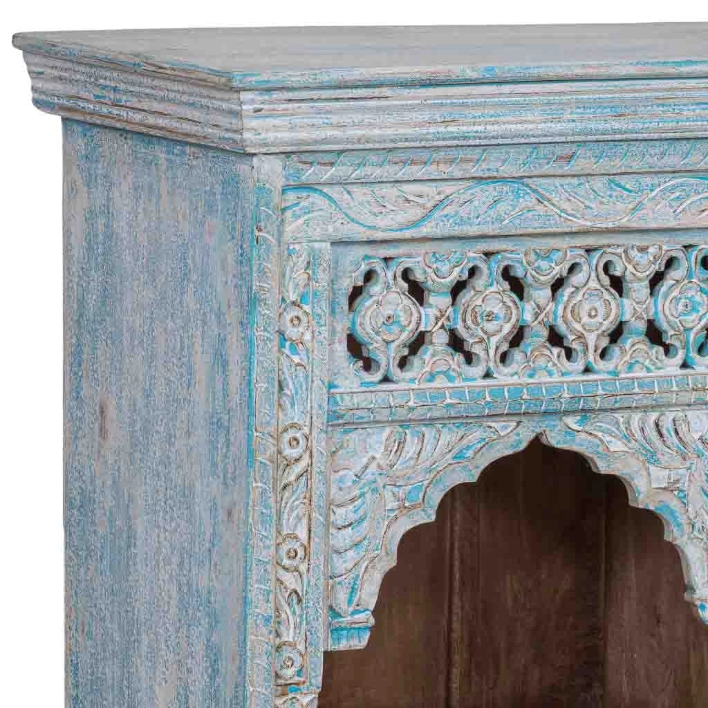 Credenza in legno blu 160x40x107 cm