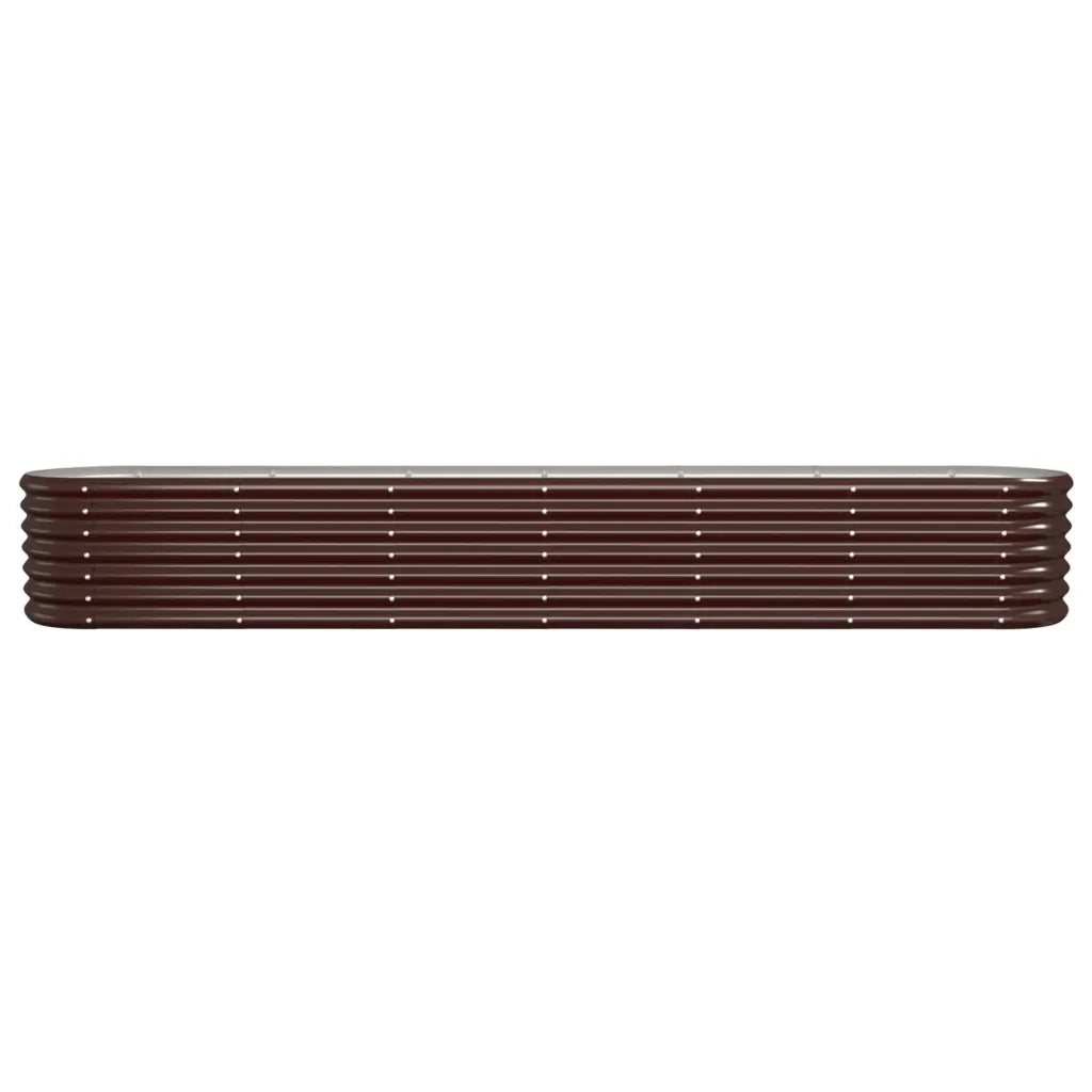 Fioriere | Cassetta per fiori | Letto Giardino Acciaio Zincato 260x40x36cm Marrone