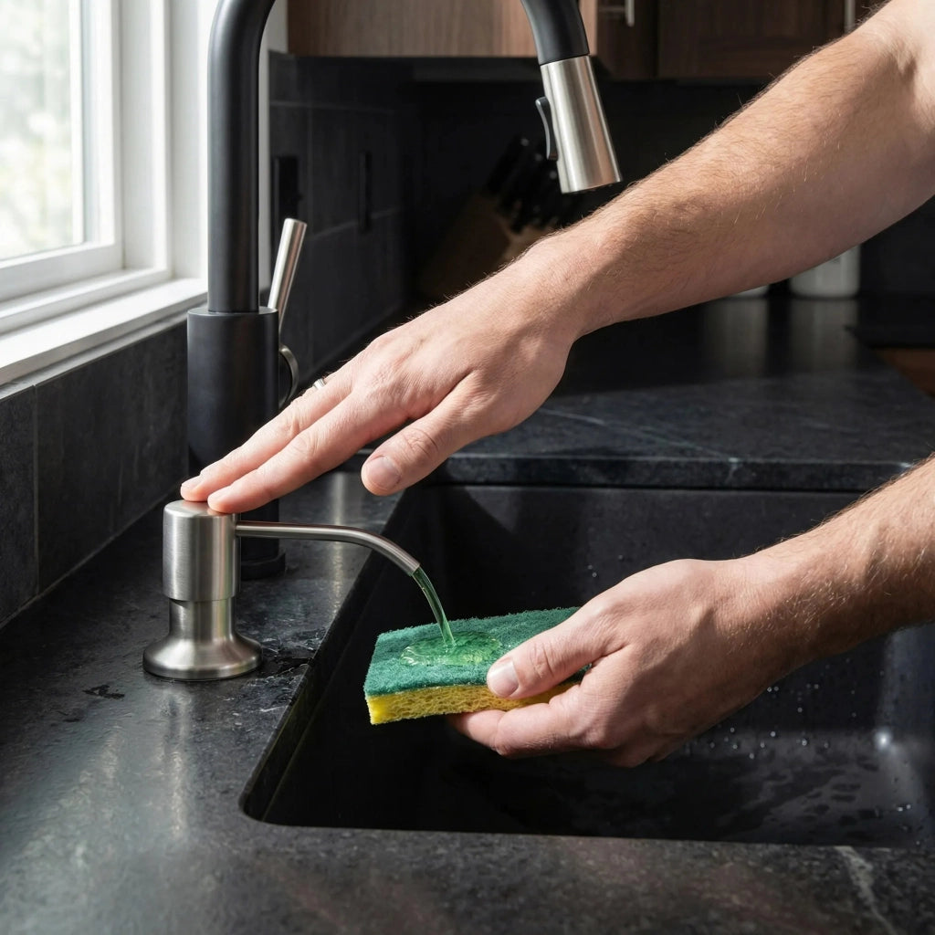 Dispenser Lavello Sapone Rea Erogatore Lon Brush Nickel