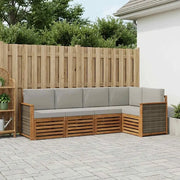 Set divano sezionale con cuscino 4 pcs Naturale e Grigio Chiaro 3384347