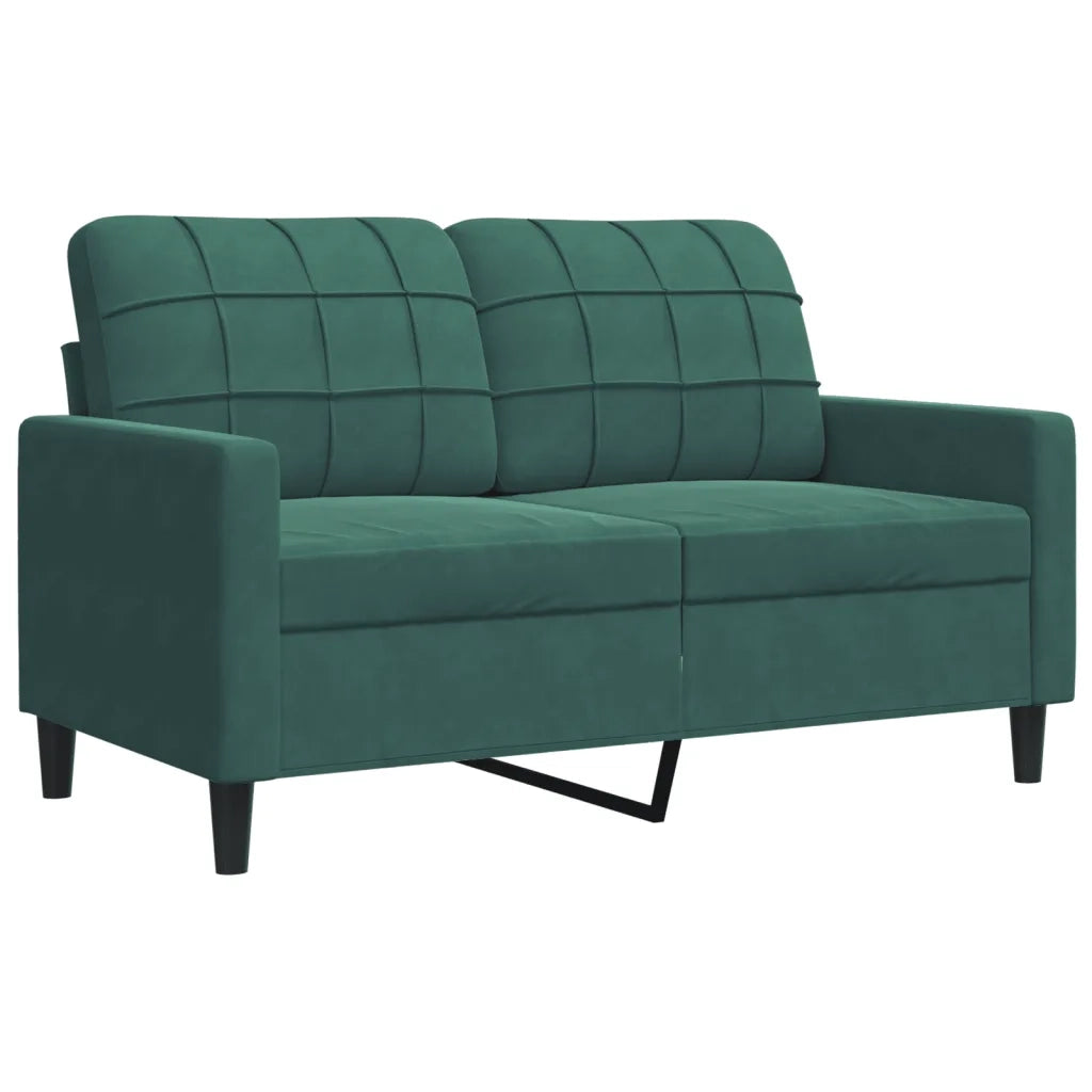 Set di Divani 3 pz con Cuscini e Rinforzi Verde scuro Velluto 3278423