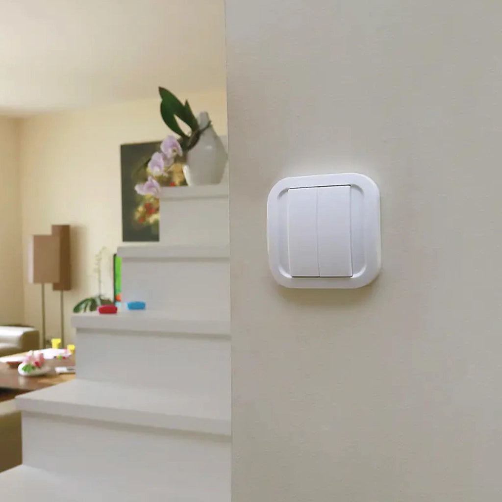 Interruttore a parete wireless a 2 pulsanti per sistema Zigbee Bianco NODON