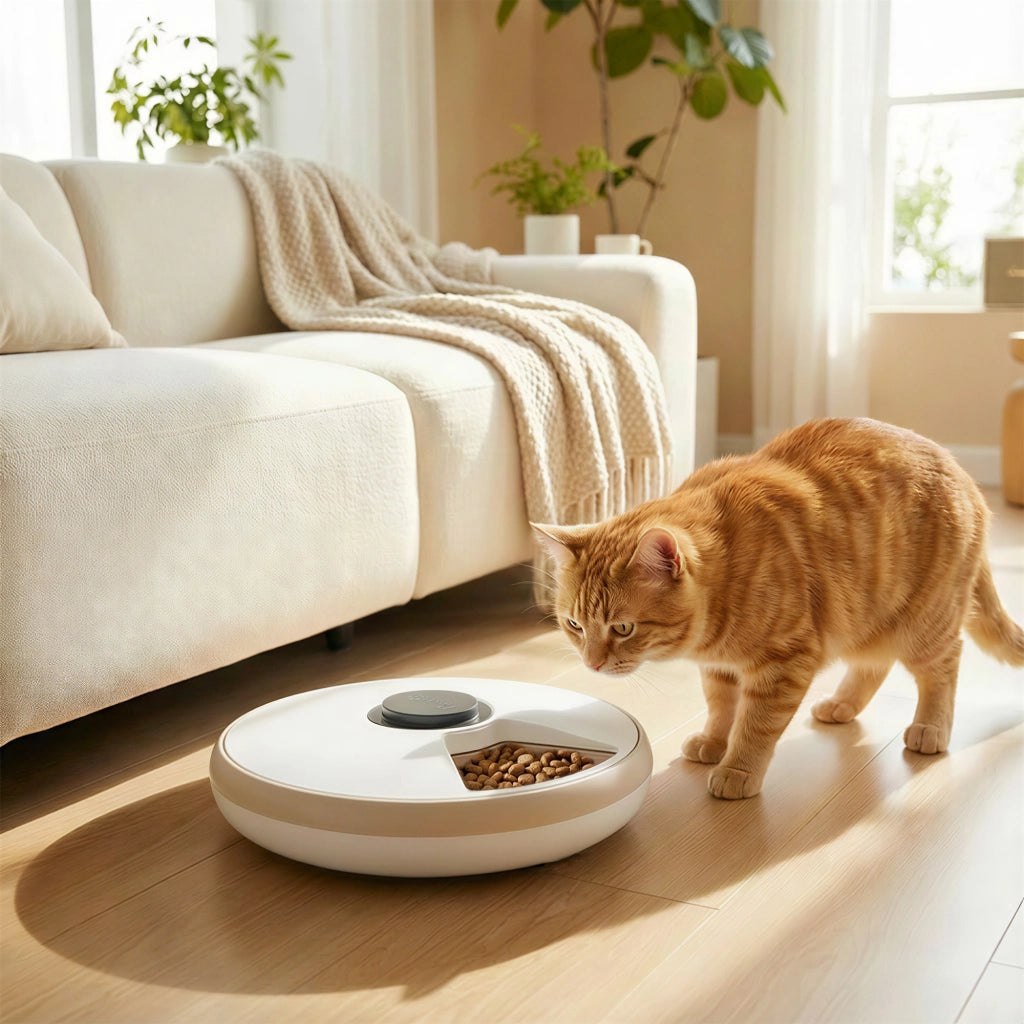 Distributore Automatico Cibo per Cani e Gatti ¨C Xylo ¨C 6 Scomparti Timer Programmabile con Display LED