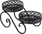 Doppia pianta in acciaio inox per giardino e balcone - nero