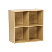 Libreria modulare in legno con 4 scomparti, quercia