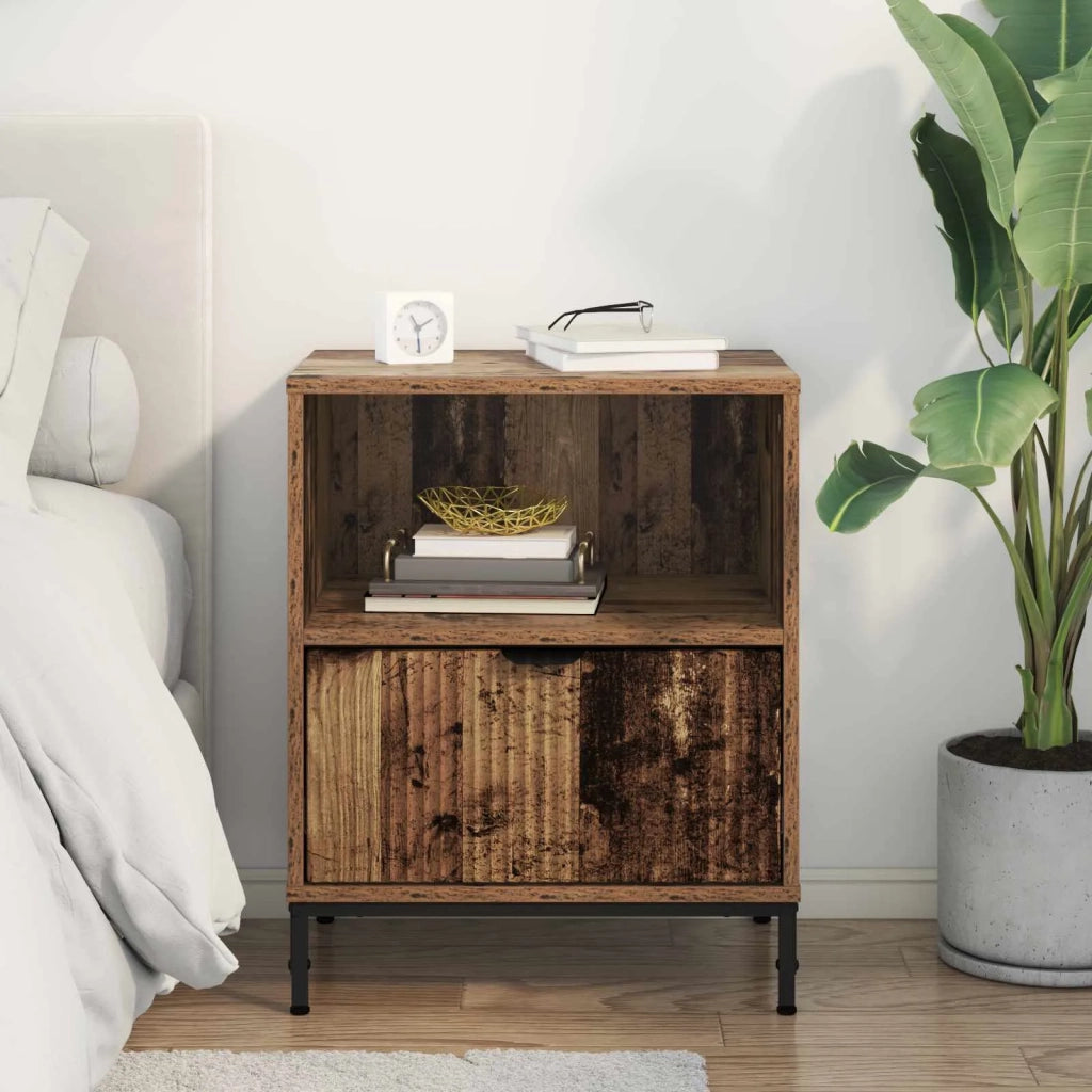 Armadio da Notte con cassetto Legno vecchio 49 x 36 x 61 cm 883490