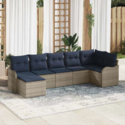 Set Divano da Giardino 7 pz Grigio polyrattan 3345795