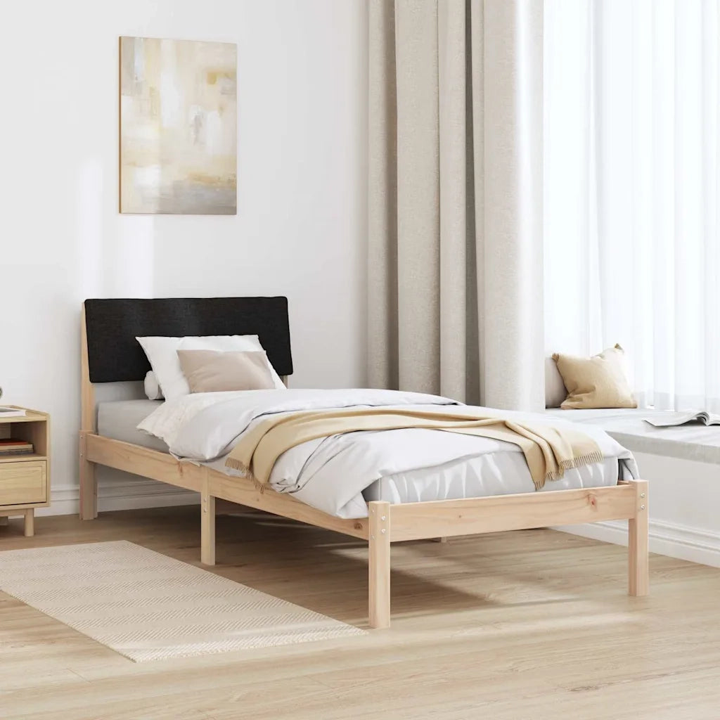 Letto singolo | Letto per adulti | Struttura del Letto con testiera Marrone e nero 80 x 200 cm