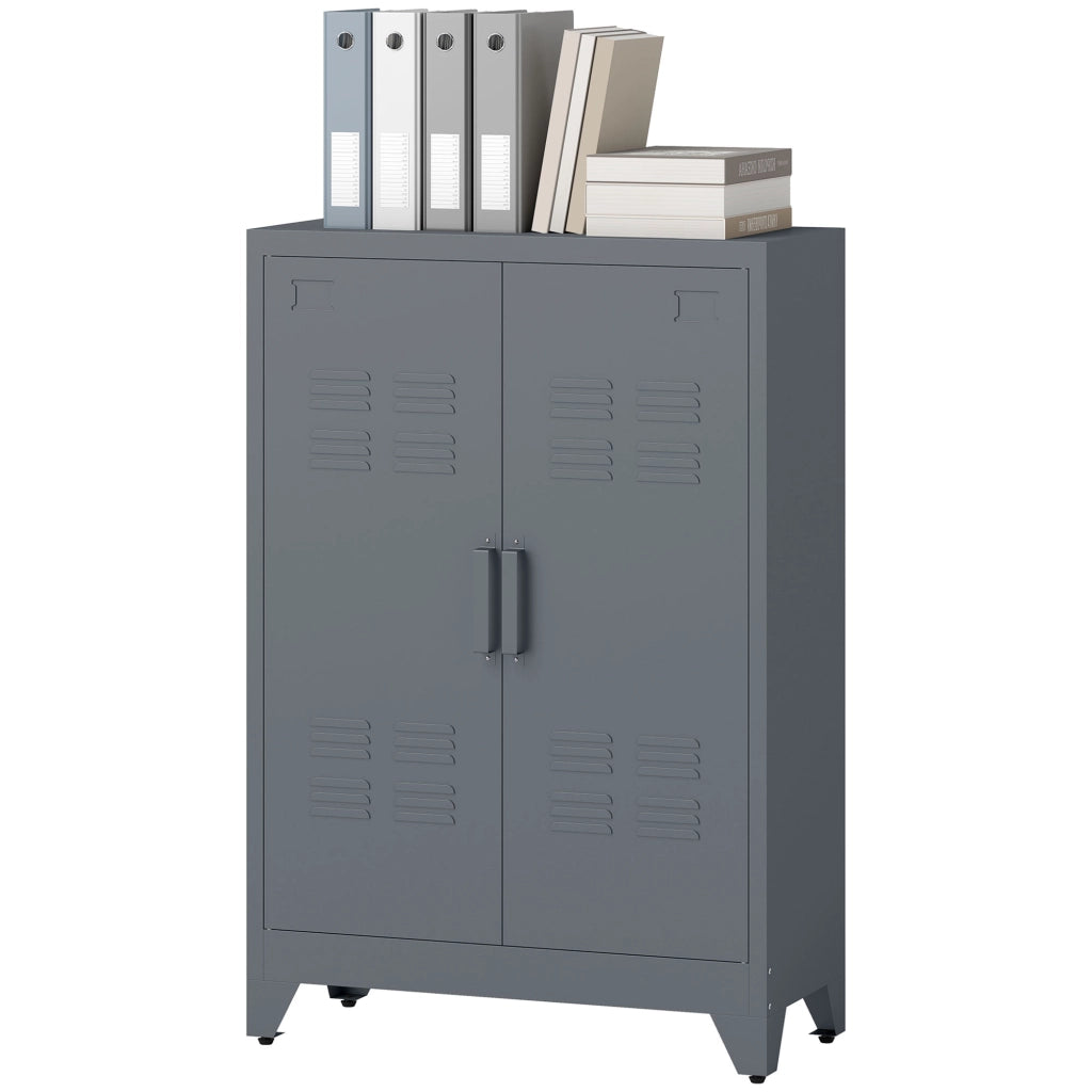 Armadio metallico con ante ¨C Minimal ¨C grigio 75x33x110 cm